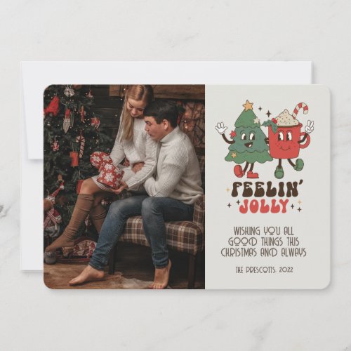 Retro Groovy Photo Christmas Cards