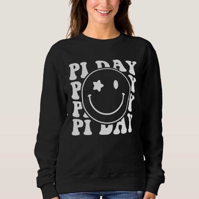 Retro Groovy Pi Day 3 14 Pi Symbol Science Math Te Sweatshirt (Front)