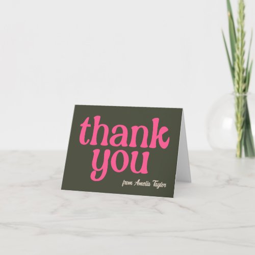 Retro Groovy Pink and Green Bridal Shower Folded