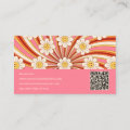 Retro Groovy Pink Colorful QR Code 70s Floral Business Card | Zazzle