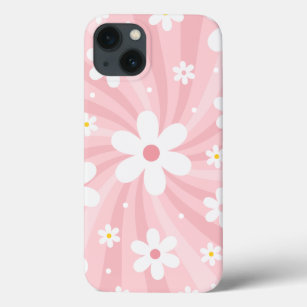 Retro Groovy Pink Sunshine Daisy Floral Hippie iPhone 13 Case