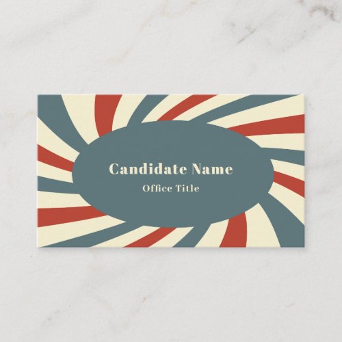 Retro Groovy Political Campaign Business Card