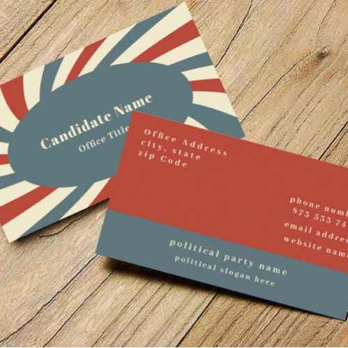Retro Groovy Political Campaign Business Card