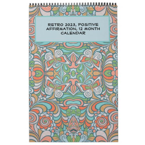 Retro Groovy Positive Affirmations 2023 Calendar