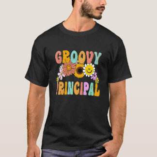 Retro Groovy Principal Teacher First Day Of Back T T-Shirt