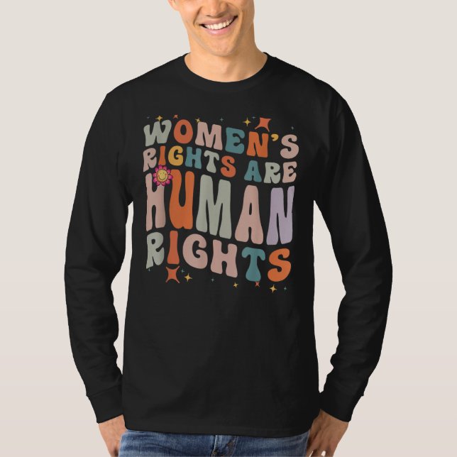 Retro Groovy Pro Choice   Human Support Women's Ri T-Shirt (Front)
