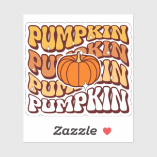 Retro Groovy Pumpkin Fall Season Vintage Autumn Sticker