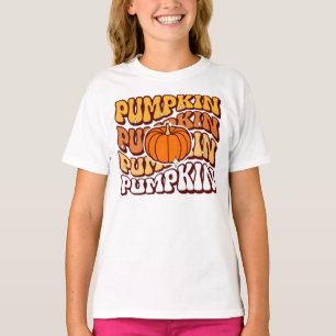 Retro Groovy Pumpkin Fall Season Vintage Autumn T-Shirt