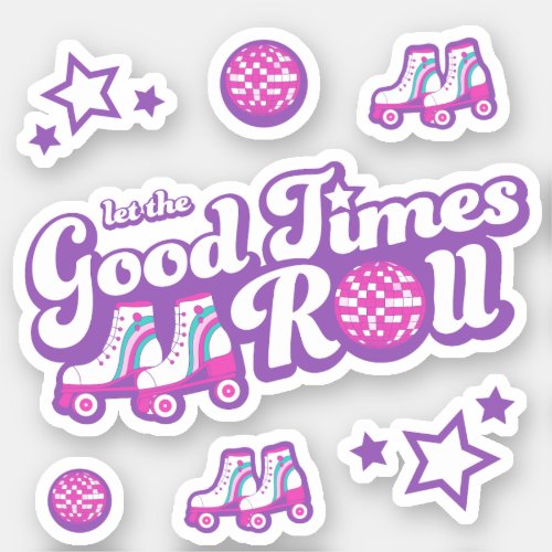 Retro Groovy Roller Disco Collection  Sticker
