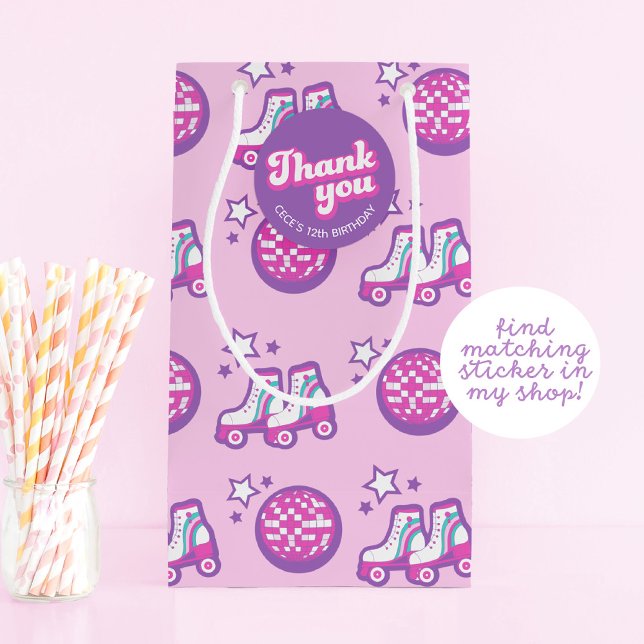 Retro groovy roller disco small gift bag (Creator Uploaded)