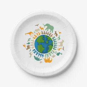 Retro Groovy Save Bees Rescue Animals Recycle Fun  Paper Plates