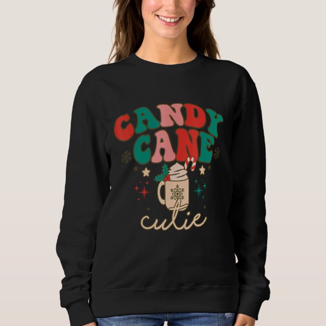 Retro Groovy  Saying Vintage Christmas Sweatshirt (Front)