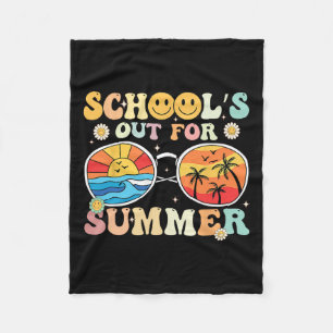 Retro Groovy School39s Out For Summer Graduation T Fleece Blanket