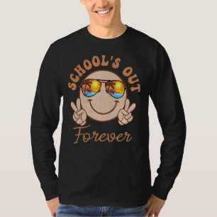 Retro Groovy School s Out Forever Retired Teacher  T-Shirt