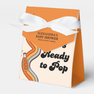 Retro Groovy She's Ready to Pop Persimmon Mustard Favor Boxes