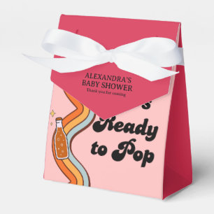 Retro Groovy She's Ready to Pop Retro Dusty Rose Favor Boxes