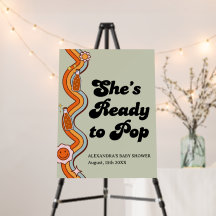 Retro Groovy Shes Ready to Pop Sage Green