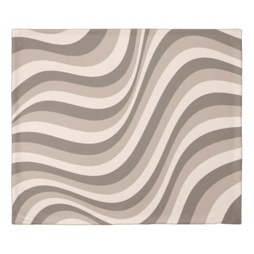 Retro Groovy Smooth Brown Duvet Cover