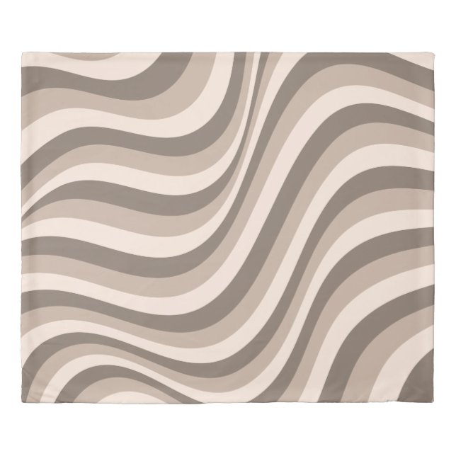 Retro Groovy Smooth Brown Duvet Cover (Front)