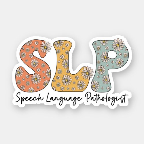 Retro Groovy Speech Language Pathologist SLP Sticker