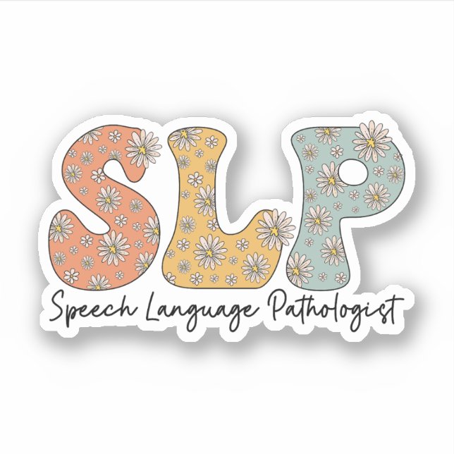 Retro Groovy Speech Language Pathologist SLP Sticker (Front)
