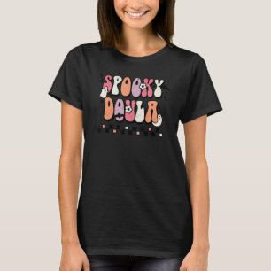 Retro Groovy Spooky Doula Halloween Party Faboolou T-Shirt