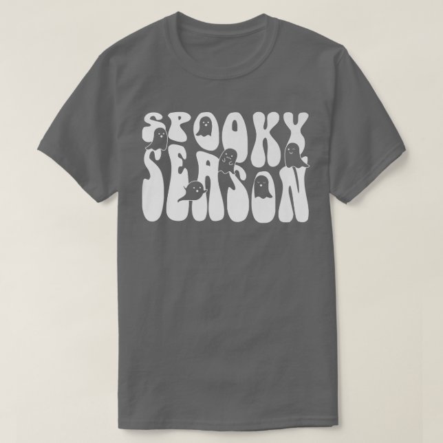 Retro Groovy Spooky Season Funny Halloween  T-Shirt (Design Front)