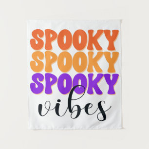 Retro Groovy Spooky Vibes Vintage Halloween Tapestry