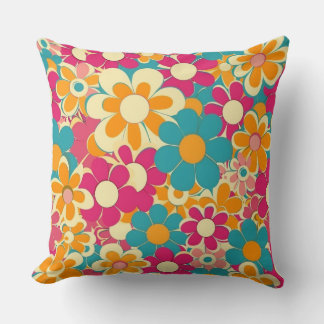 Retro-Groovy-Spring-Pattern, Great for home decor Throw Pillow