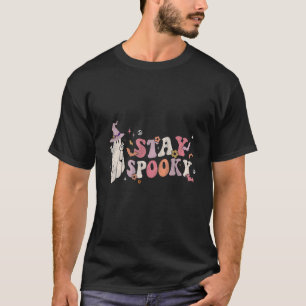 Retro Groovy Stay Spooky Peace Hippie Halloween Fl T-Shirt