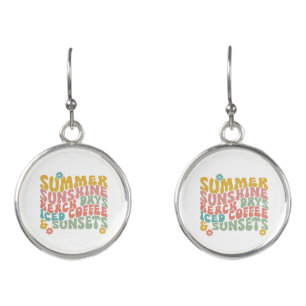 Retro Groovy Summer Pink Earrings