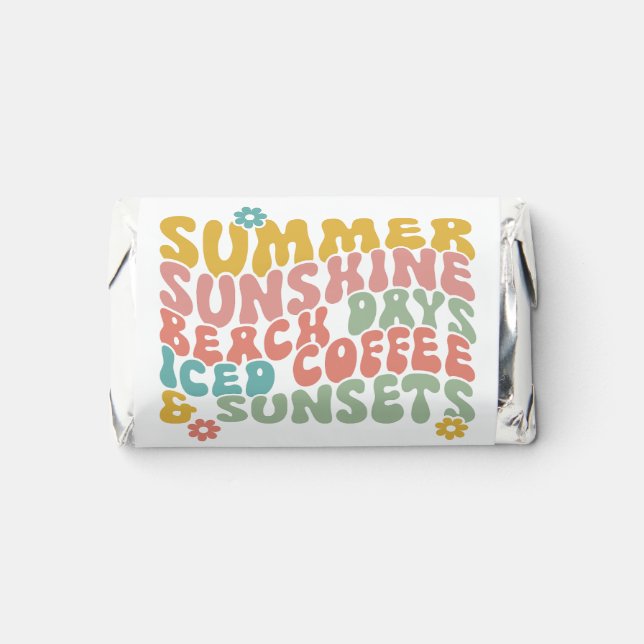 Retro Groovy Summer Pink Monogram Name  Hershey's Miniatures (Front)