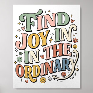 Retro Groovy SVG "Find Joy In The Ordinary" | Wavy Foam Core Photo Tile