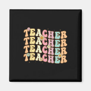 Retro Groovy Teacher Inspirational Colorful Ck To Magnet