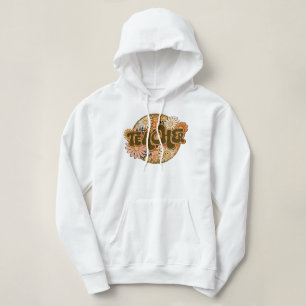 Retro Groovy "Teacher" with Flowers Hoodie