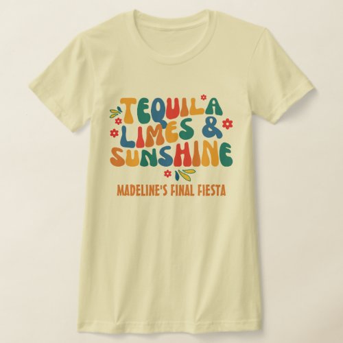 Retro Groovy Tequila Limes And Sunshine T_Shirt