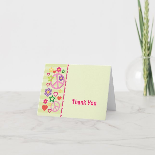 Retro Groovy Thank You Card (Front)