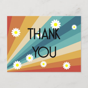 Retro Groovy - Thank You  Postcard