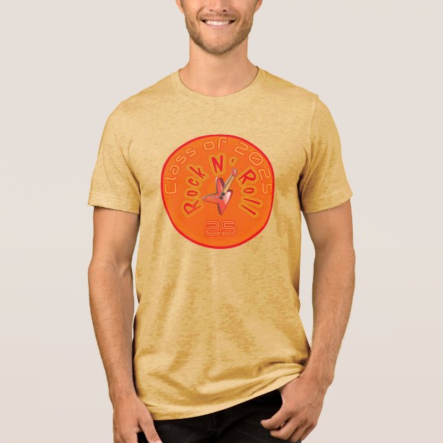 Retro Groovy Throwback Rock N Roll Tri-Blend Shirt (Front)