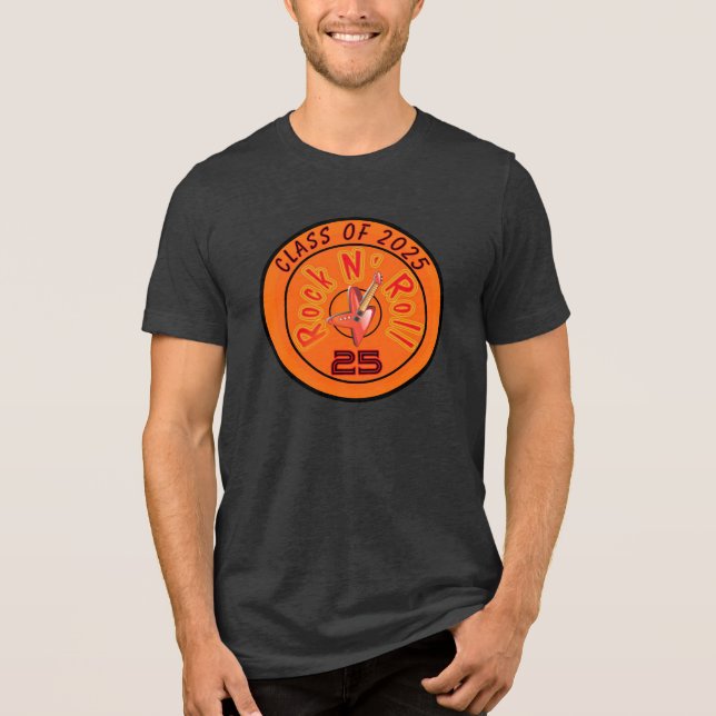 Retro Groovy Throwback Rock N Roll Tri-Blend Shirt (Front)