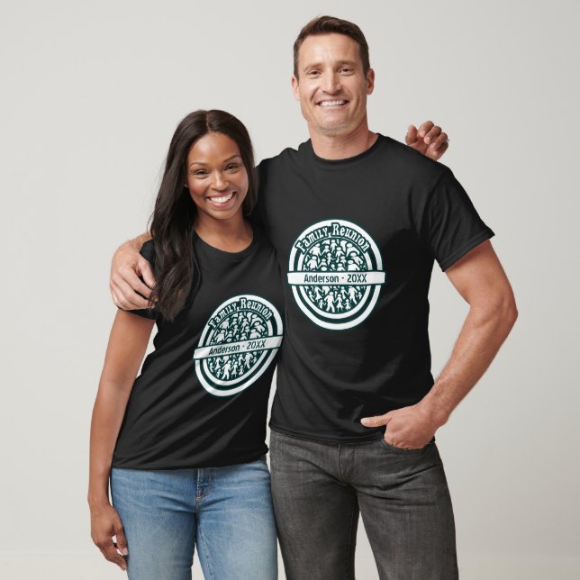 Retro Groovy Throwback Teal Green Family Reunion T-Shirt (Unisex)
