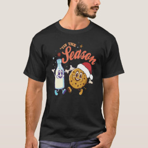 Retro Groovy Tis The Season Cookie Milk Vintage Ch T-Shirt