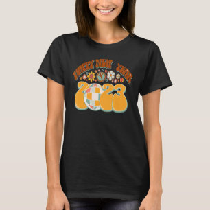 Retro Groovy Tis' the Season Happy New Year 2023 T-Shirt