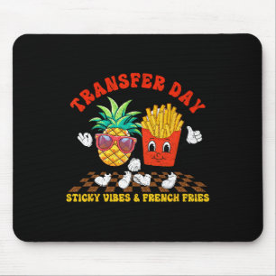 Retro Groovy Transfer Day Sticky Vibes Ivf Couple Mouse Pad