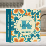 Retro Groovy Vintage Family Recipe 3 Ring Binder<br><div class="desc">This fun design adds vintage style to your kitchen with its retro teal, rust, burnt orange, and cream floral pattern. Gather your favorite family recipes and add your family memories to make this a cherished keepsake. Add a name and initial monogram to personalize it. Makes a great bridal shower, Christmas...</div>