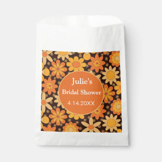 Retro Groovy vintage Floral Orange yellow custom Favor Bag