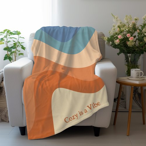 Retro Groovy Wave Pattern Cozy is a Vibe Fleece Blanket