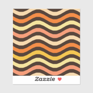 Retro Groovy Waves Seamless Pattern Sticker