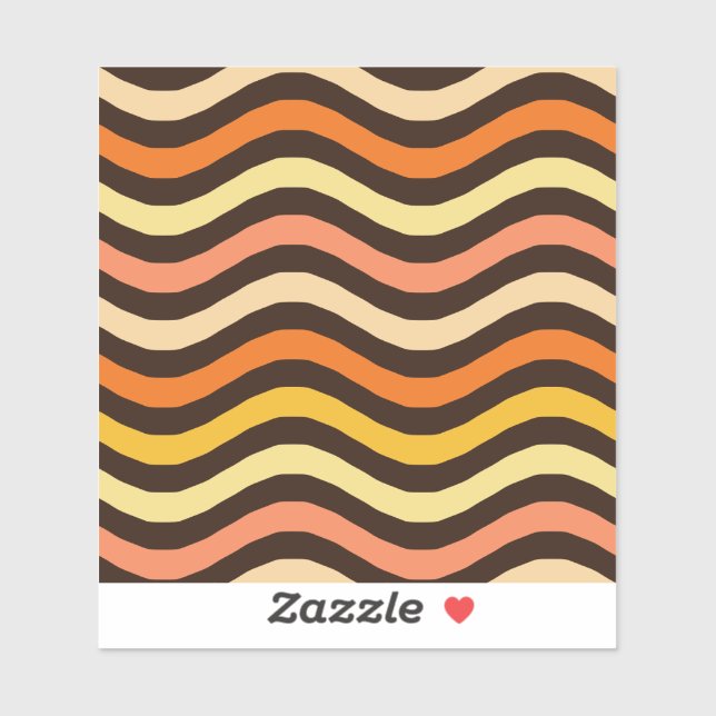 Retro Groovy Waves Seamless Pattern Sticker (Sheet)