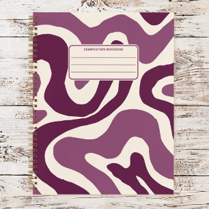 Retro Groovy Wavy Liquid Swirl Pattern Composition Notebook